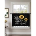 thumbnail image 2 of Sheer Curtains 54 Inch Length, Sunflowers Semi Sheer Curtains Light Filtering Window Treatment, Modern Bee You Are My Sunshine Black Privacy Voile Drapes for Living Room Bedroom 52x54 Inch, 2 of 7