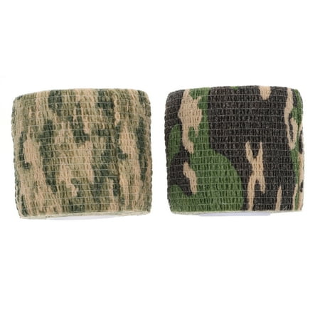 2 Rolls Camouflage Tape Duct Sports Elastic Bands for Exercise