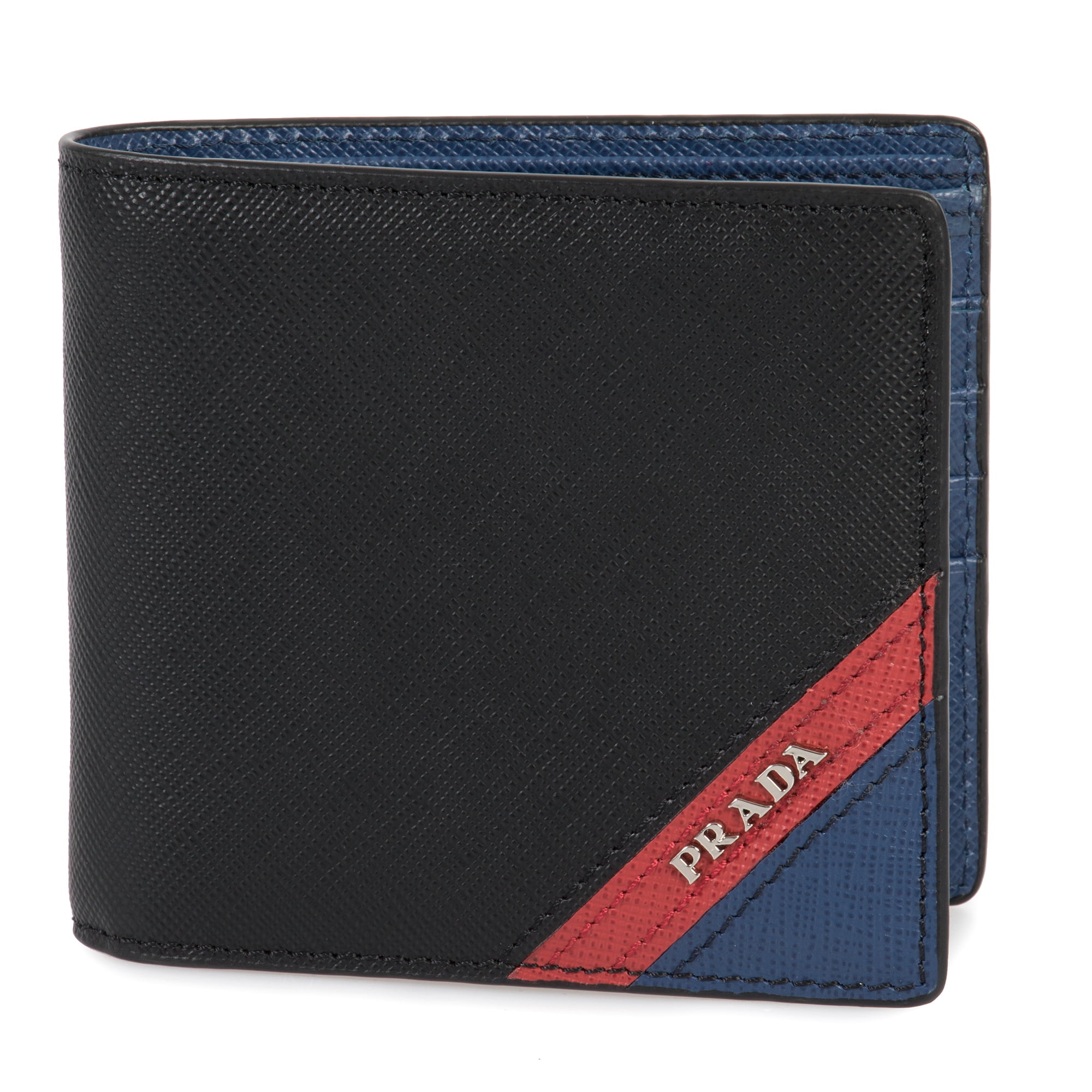 Prada Black Saffiano Leather Wallet With Intarsia 2MO513 2EGO F0UDN Walmart