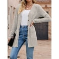 thumbnail image 5 of Women'S Fall Fashion Cardigan Soft Knit Cardigan for Women Long Sleeve Open Front Coat with Pockets Grey XL, 5 of 8