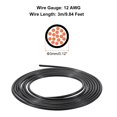 thumbnail image 2 of Uxcell 10 Feet 12 AWG Gauge THHN Stranded Black Copper Building Wire 600V Electrical Wire Copper Cable for  LED, 2 of 6