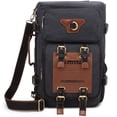 thumbnail image 1 of KAUKKO Mochila de viaje para hombres al aire libre, mochila de lona para acampar y caminar KAUKKO  FH05-Black, 1 of 5