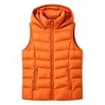 thumbnail image 7 of Bzdzmqm Womens Plus Size Hooded Zip Up Vest Warm Casual CoverUp Outwear Fall Winter Basic Jacket for Women Outdoor Daily Wear, Orange 2XL, 7 of 7
