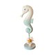 thumbnail image 2 of Escultura de caballito de mar náutico costero, figura decorativa de madera para el hogar moderno en la playa. Azul claro, 2 of 9