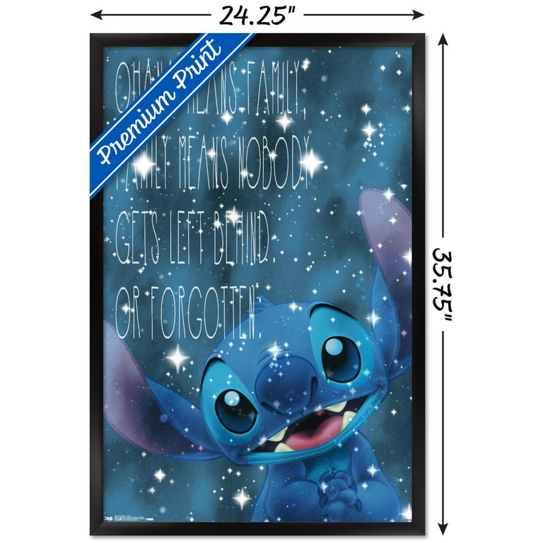 Trends International Disney Lilo and Stitch - Stitch Feature Series Framed  Wall Poster Prints Mahogany Framed Version 22.375 x 34