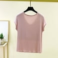 thumbnail image 4 of Jerdar Women's Summer Casual V Neck Shirt Short Sleeve Oversized T Shirts Daily Wear Tee Tops L, 4 of 5