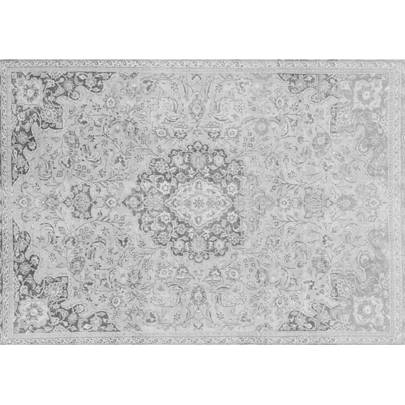 Ahgly Company Indoor Rectangle Abstract Gray Modern Area Rugs, 6' x 9'