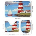 thumbnail image 3 of Lighthouse And Sailboat Seascape Shower Curtain Bathroom Sets Toilet Lid Rug, Bath Mat And Contour Mat, Shower Curtain 4Pcs, 3 of 6