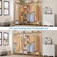 thumbnail image 3 of VIPEK L50 Wire Garment Rack L Shaped Clothes Rack for Corner, Protable Freestanding Wardrobe Closet Rack Heavy Duty Clothing Rack Clothes Storage Organizer Closet for Bedroom, 67.5"Lx38"Wx76.4"H, Gold, 3 of 7