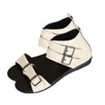 Beige Women Comfortable Fish Mouth Boot Sandals Pu Casual Outerwear ...