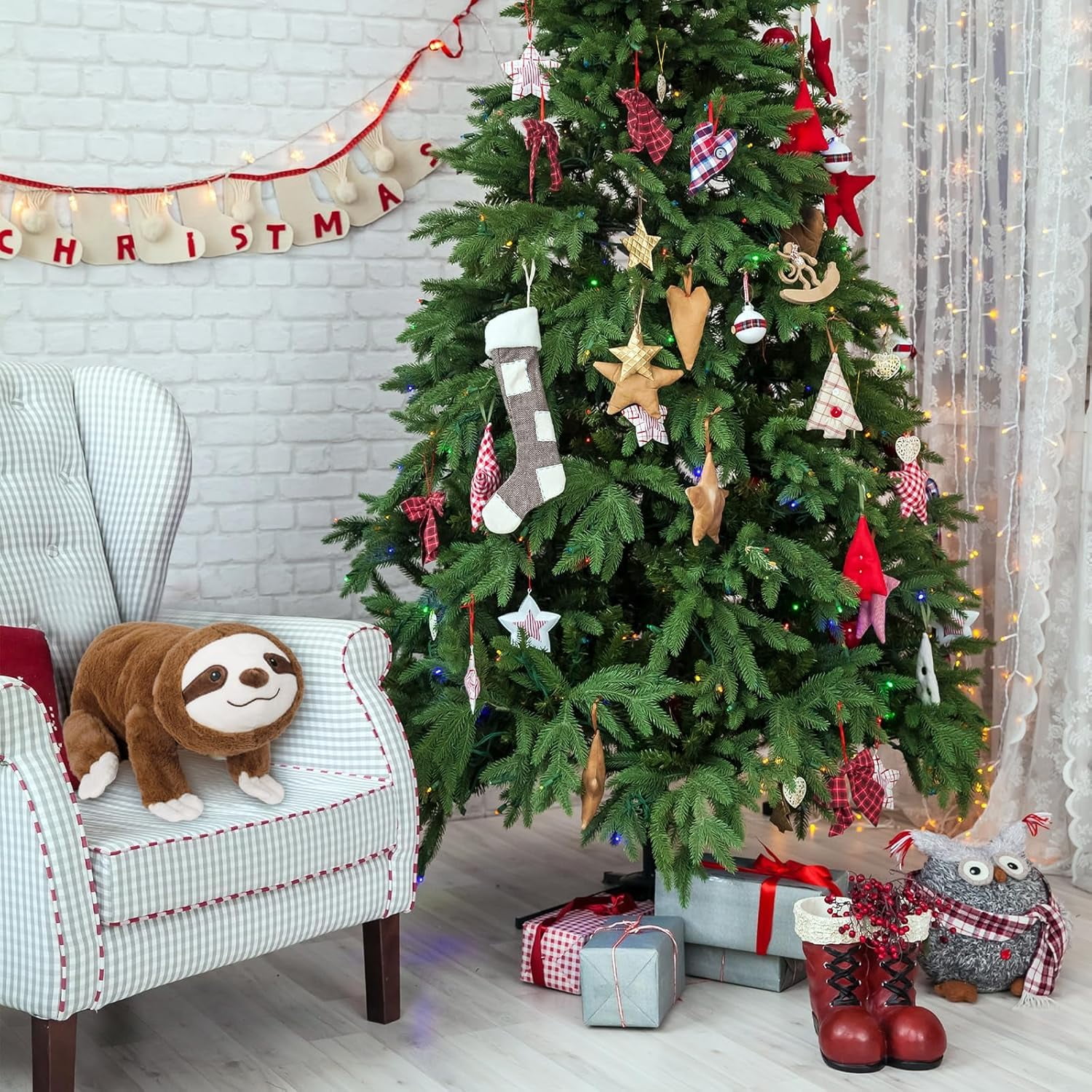 Weighted Sloth Stuffed Animal, 2026 New Pulse of Potential Weighted Animal, Soft Washable Comfort Animals Soft Hugging Pillow，fit Kids & Adults（x）