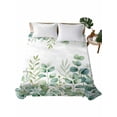thumbnail image 2 of Twin Size Flat Sheet Only, Sage Green Eucalyptus Soft Brushed Microfiber Bed Sheets, Farmhouse Botanical Leaves Hotel Quality Breathable Bedding Top Sheet, Easy Care, 66"x96", 2 of 9