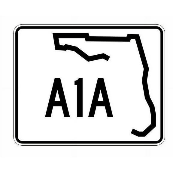 Florida A1A metal aluminium Sign Decal Highway Sign Size: 8 x 12 inch