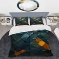 thumbnail image 2 of Designart "Marble Elegance in Blue and Gold IV" Abstract Marble Bedding Covert Set - Abstract Blue Modern Bed Set With 2 Shams, 2 of 5