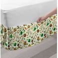 thumbnail image 2 of Clover Bed Skirt, Irish Culture Themed Pattern Beer Horse Shoe Coin Pot Leprechaun Hat, Elastic Bedskirt Dust Ruffle Wrap Around for Bedding Decor, 4 Sizes, Ivory Multicolor, by Ambesonne, 2 of 2