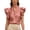 Pink, variant on Women's Stand Collar Ruffle Trim Tank Top Summer Sweet V-Neck Sleeveless Blouse Loose Fit Fashion Boho Beach Vacation Tops Black