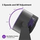 thumbnail image 4 of Air Circulator Fan, 6000 mAh Battery Vortex Fan with 70ft Powerful Airflow, Quiet Table Fan for Home, 9 Inch, 90 Adjustable Tilt, 3 Speeds Settings, P, 4 of 4