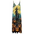thumbnail image 4 of Halloween Ghosts Horror Pumpkin Sleeveless Dress Women's Luxury Party Dress Birthday Dresses for Women, 4 of 7
