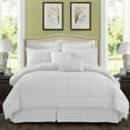 thumbnail image 1 of JML Ensemble de Lit Matelassé en Losange 8 Pcs, Jumeau, Blanc, 1 of 5