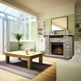 thumbnail image 3 of Dimplex Featherston 28" Electric Fireplace with Mantel Surround, Pine & Gray Stone-Look, 1500W LED Firebox Heater with Remote Control, 3 of 4
