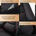 thumbnail image 3 of 2 Seat Covers for 96% Jeep Models,Leather Car Seat Cushions,Waterproof Seat Covers for Cars with Headrests,Interior Accessories(Luxury,Black/Red), 3 of 6