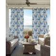 thumbnail image 4 of Blackout Curtains for Bedroom, Blue Crab Coastal Room Darkening Window Drapes for Living Room, Summer Beach Nautical Starfish Thermal Insulated Grommet Curtains, 52x63 inch, 2 Panels, 4 of 9