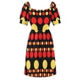 thumbnail image 6 of Multi Color Polka Dots - Red Yellow Black Background Sleeveless Dress prom clothes elegant dress cute dress, 6 of 7