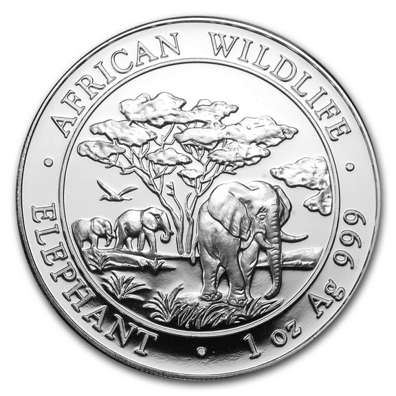 2012 Somalia 1 oz Silver Elephant BU