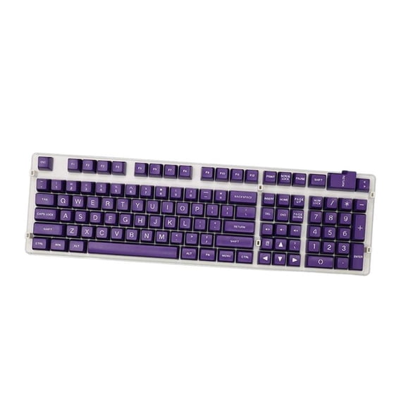 108 Keys Set Keycaps for Mechanical Keyboard - White Letters, 450x110x15mm