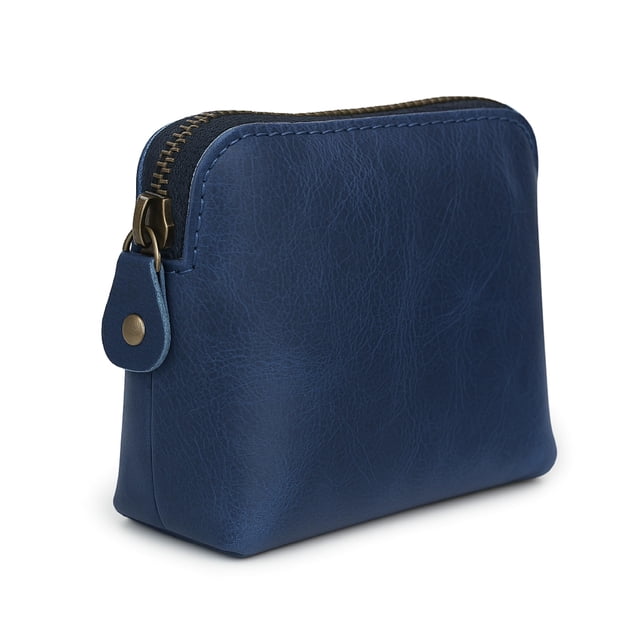 Set de bolsas cosméticas TheAntiq Blue Leather para mujer y viajes