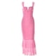 thumbnail image 5 of Lucakuins Vestido ajustado sin mangas para mujer, dobladillo de cola de pez, cuello en V, vestido de fiesta fruncido para cóctel, playa, club, ropa de calle Lucakuins  moda, 5 of 8