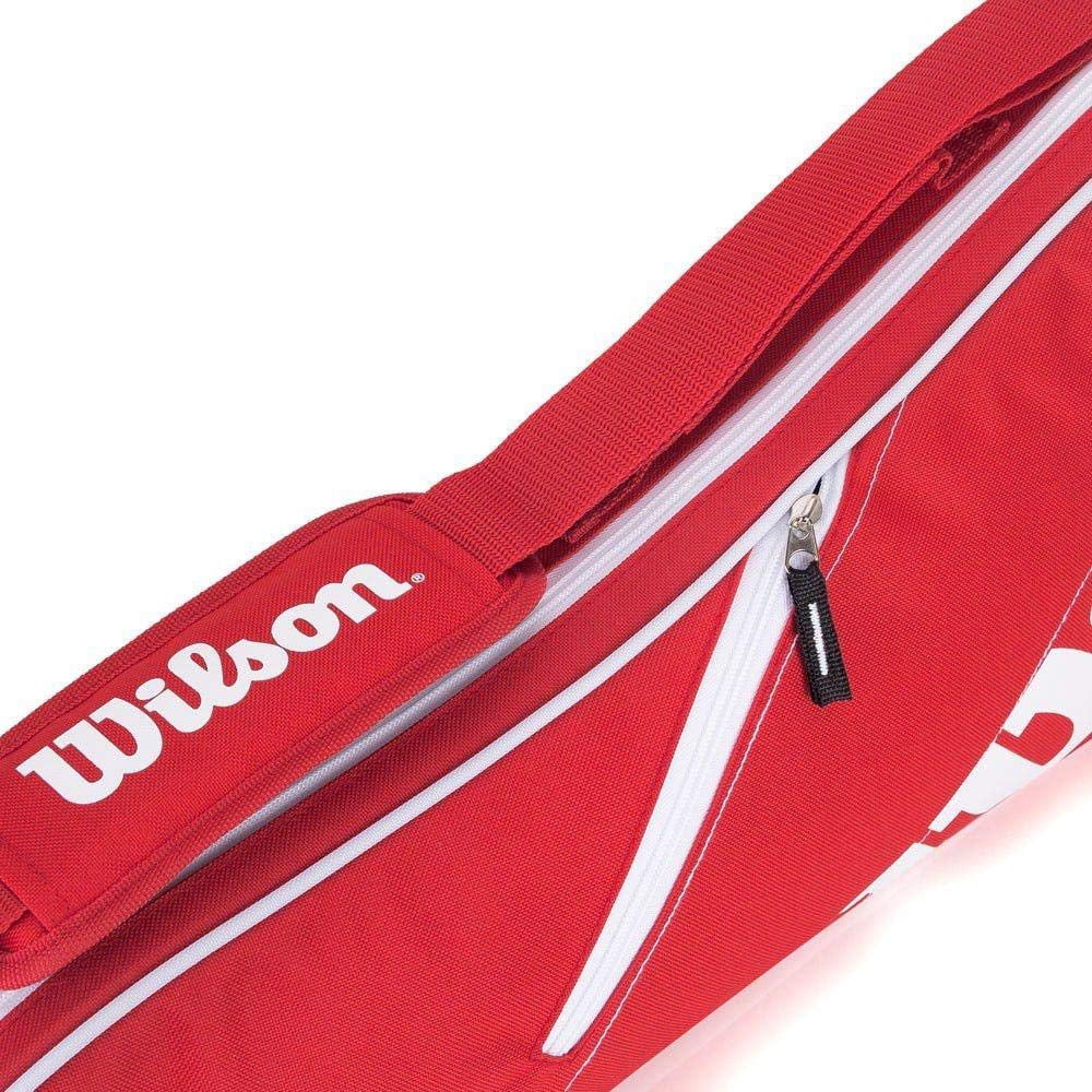 Wilson Advantage Team Triple Racket Bag - Holds up to 3 Rackets, Red/White