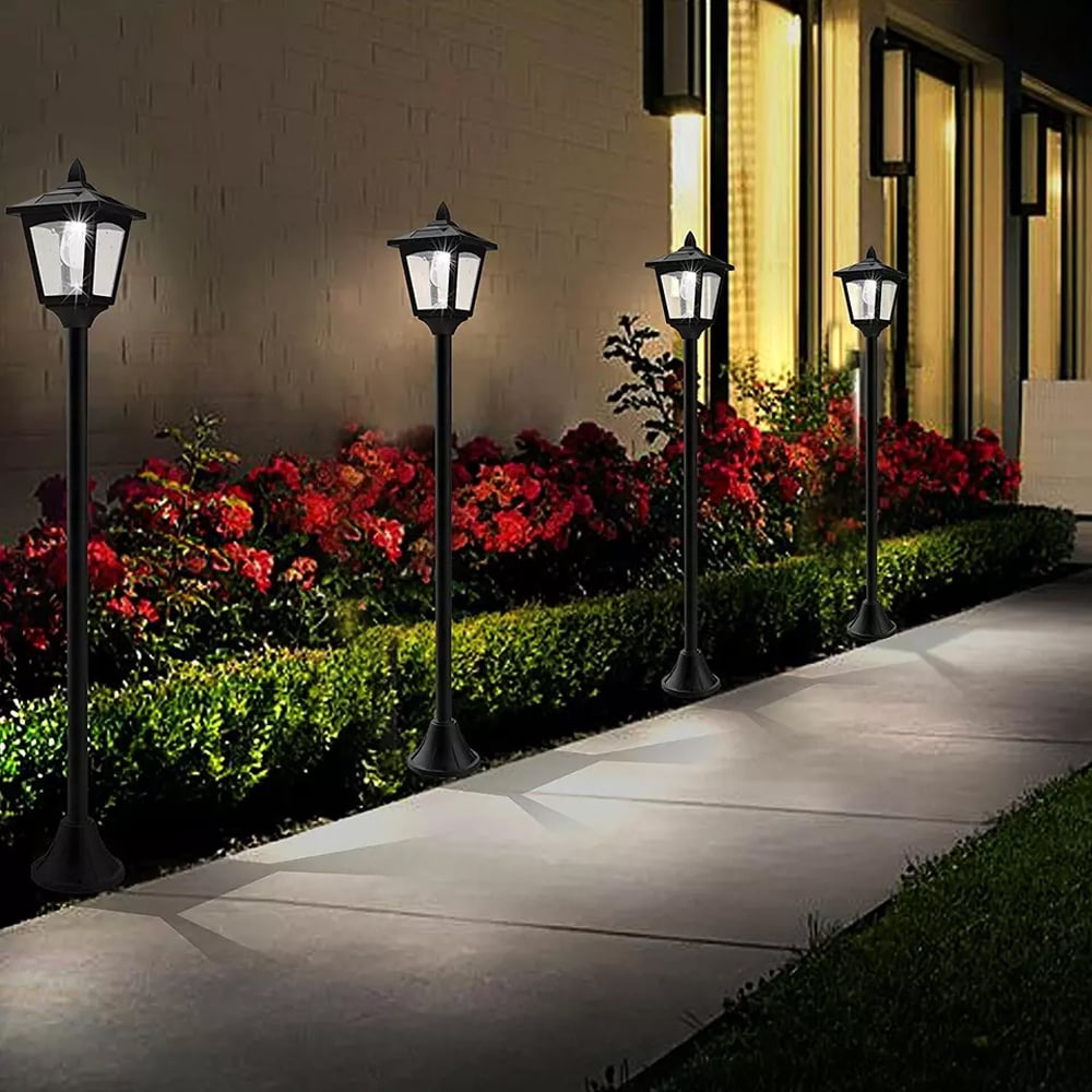 Kanstar Mini Solar Lamp Post Lights, Vintage Style, Outdoor, Dusk till Dawn, Warm White, pack of 2