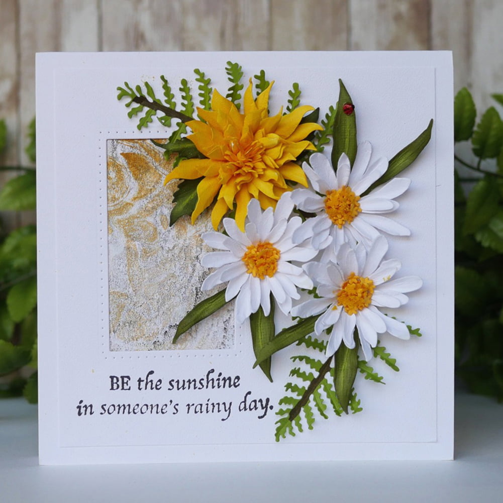 Die Set Cards Metal Cutting Die Cutter 6 piece Chrysanthemum Daisy Flower DIY 