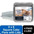 thumbnail image 2 of (3 pack) Mainstays 8" Aluminum Square Cake Pans with Lids, 4 Count, 2 of 6