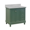 thumbnail image 2 of Bella 36" Bathroom Vanity with Sage Green Cabinet and Carrara Marble Top, 2 of 6