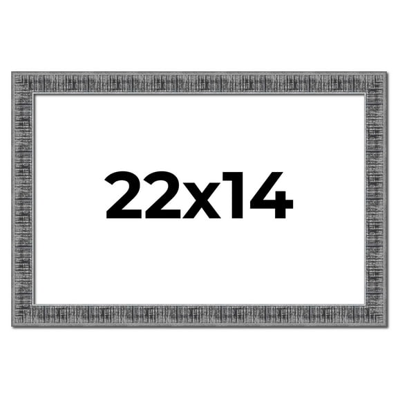 22x14 Frame Silver Black Rustic Sonoma Solid Wood Picture Frame | 1.5 Inch Moulding Width |