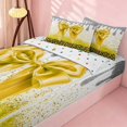 thumbnail image 2 of Homewish Yellow Bow Zipper Twin Comforter Sets with Fitted Sheet and 2 Pillowcases for Girls, Cute Leopard Print Zipper Bedding Set, 2 of 7