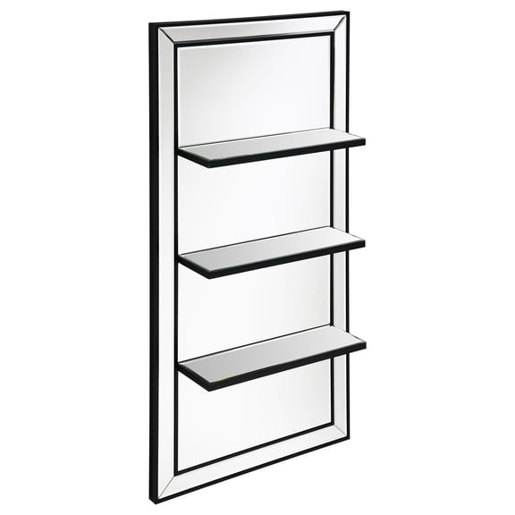 Rectangle Wall Mirror with Shelves - 3 Tier Display Mirror for Home Decor