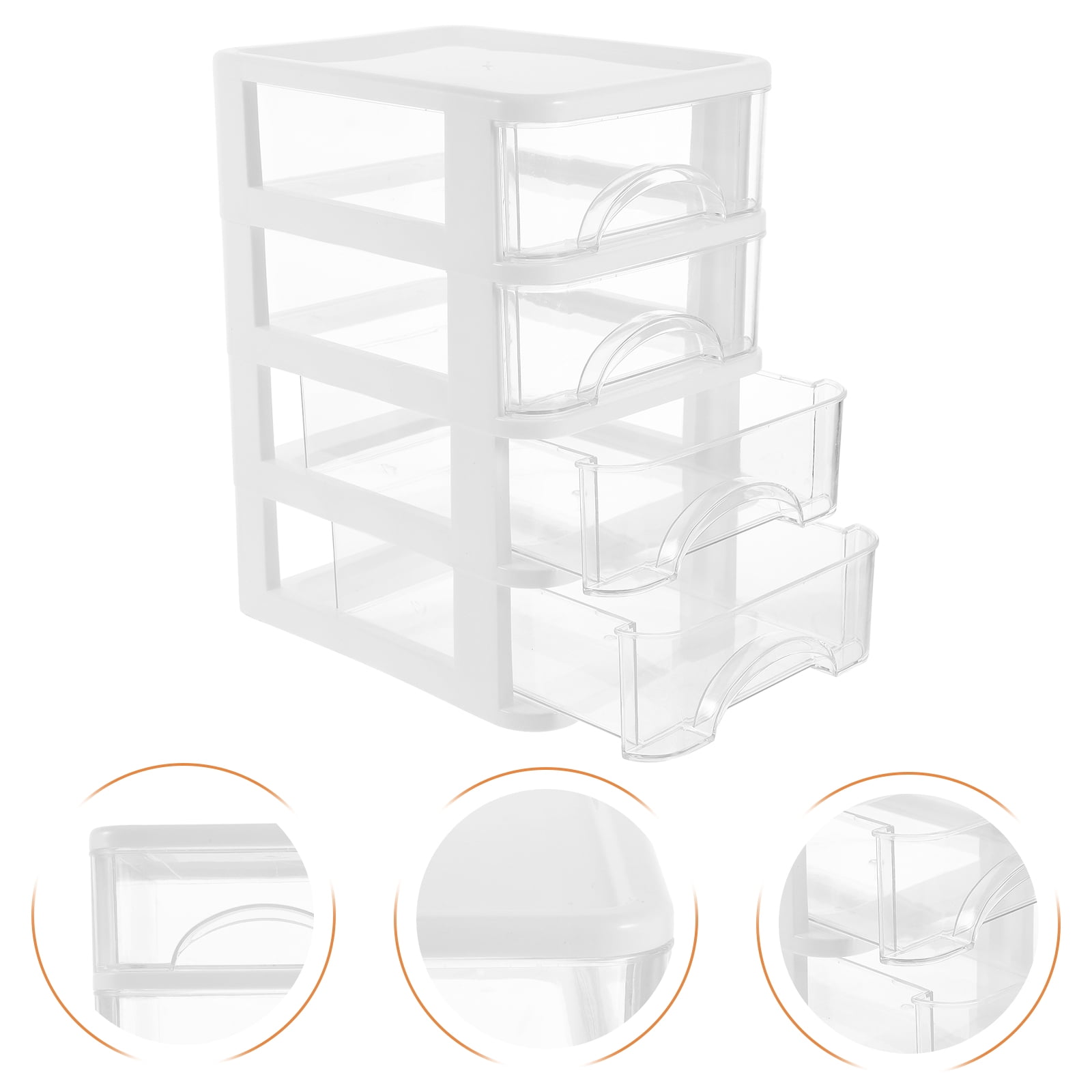 IMIKEYA White Desktop Organizer with Drawer Storage Box for Office Supplies Cosmetics and Desk Accessories