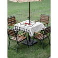 thumbnail image 4 of Outdoor Tablecloth with Umbrella Hole for Patio/Picnic/Party/Camping, Groundhog Day Waterproof Table Cloth Square Cover Washable, Red Bow Knot Black Plaid (60"x 60"), 4 of 8