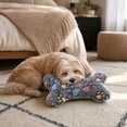 thumbnail image 5 of Bone-Shaped Pet Pillow for Small Dogs and Cats, Curved Neck Support Cushion, Soft Flannel Fabric, Washable, Cute Star Heart Paw Print Designs, Compact Travel Size, Cozy and Soft, 5 of 7
