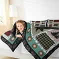thumbnail image 4 of jejeloiu Kawaii Bear Paws Bedding Comforter Set,Rustic Farmhouse Cabin Twin Comforter Sets,Patchwork Checkered Retro Aztec Bedding Set For Kids,Breathable Home Decor Reversible,2 Pieces, 4 of 8