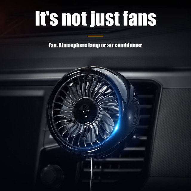 Ventilador de circulación de aire Micro USB Mini enfriador de ventilador de coche (salida de aire negro)