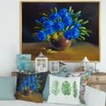 thumbnail image 2 of Designart 'Still Life A Bouquet Of Blue Wildflowers In Vase' Traditional Framed Canvas Wall Art Print, 2 of 5