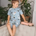 thumbnail image 4 of Fotbe Skiing penguin Bear Pijama Estampada de 2 Piezas para Niños – Ropa de Dormir de Manga Corta Cómoda para Niños y Niñas, Camiseta y Shorts de Algodón-Large, 4 of 6