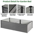 thumbnail image 4 of Coewske 8x4x2ft Galvanized Raised Garden Bed Outdoor Planter Box w/ Greenhouse Cover, 4 of 8