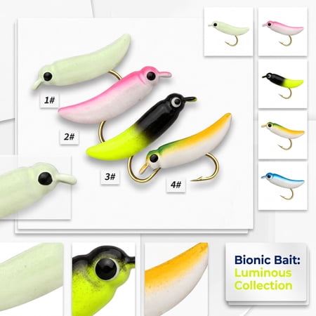 Pink White Fishing Jig Soft Body Ice Fishing Lure With Sinking Hard Bait for Trout Panfish Winter Angler Outdoor Fishing Gear 1.5 Inch