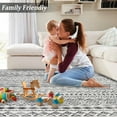 thumbnail image 3 of Homhougo—2' x 3' Small Moroccan Rug Entryway Boho Rug Indoor Geometric Bohemian Mat Low Pile Non Slip Mat for Kitchen Bedroom, Grey, 3 of 6