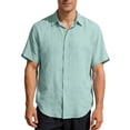 thumbnail image 2 of LTTVQM Mens Button Down Short Sleeve Shirt Casual Shirts 2026 Summer Beach Fashion Textured Shirts Light Green L, 2 of 4